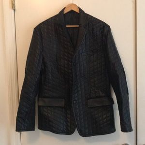 Men quilted leather jacket/blazer